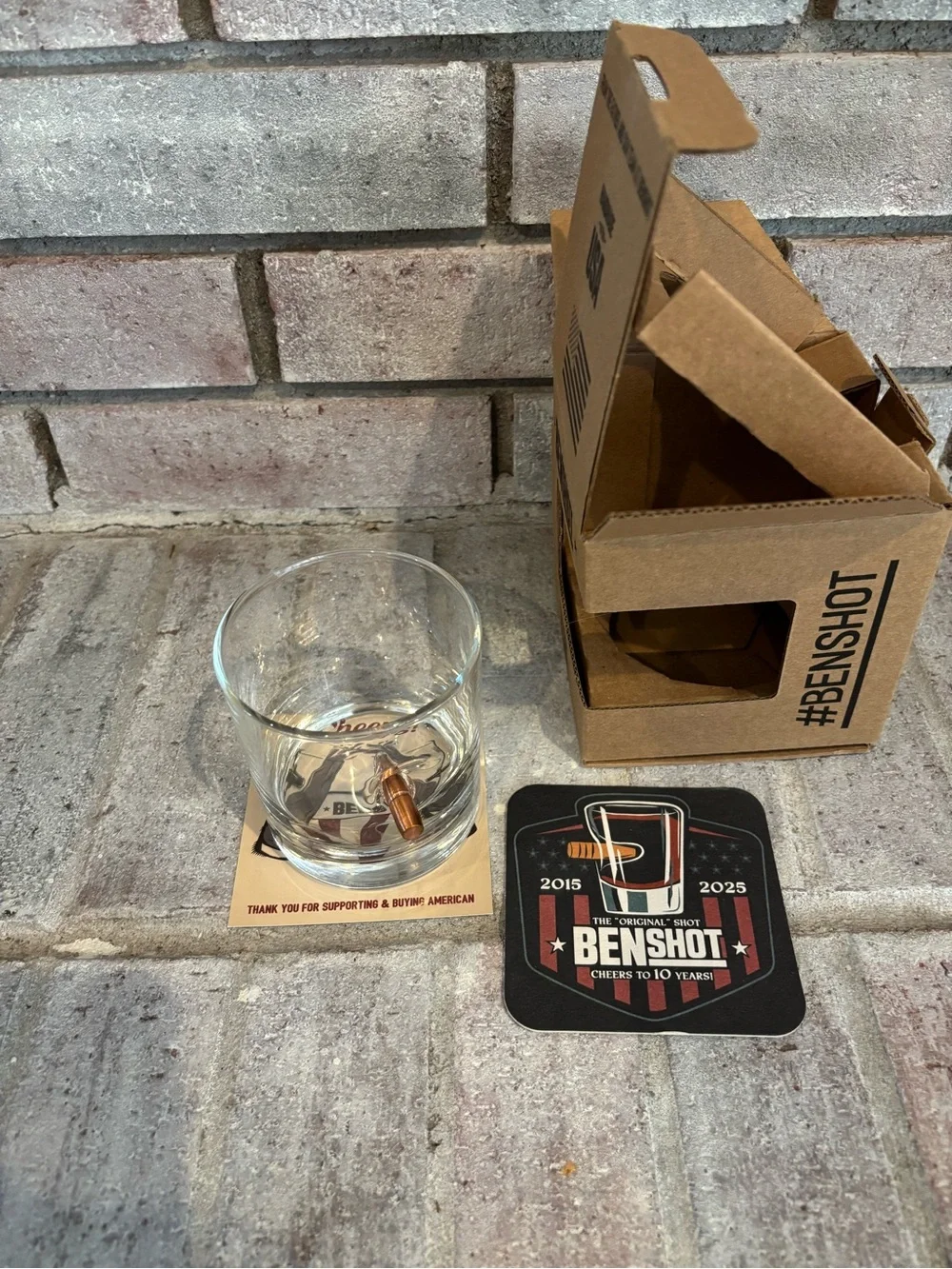 Whiskey Glass with Copper Bullet Accent